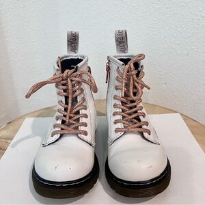 Toddler Dr. Martens Boots White and Rose Gold - Size 10 US